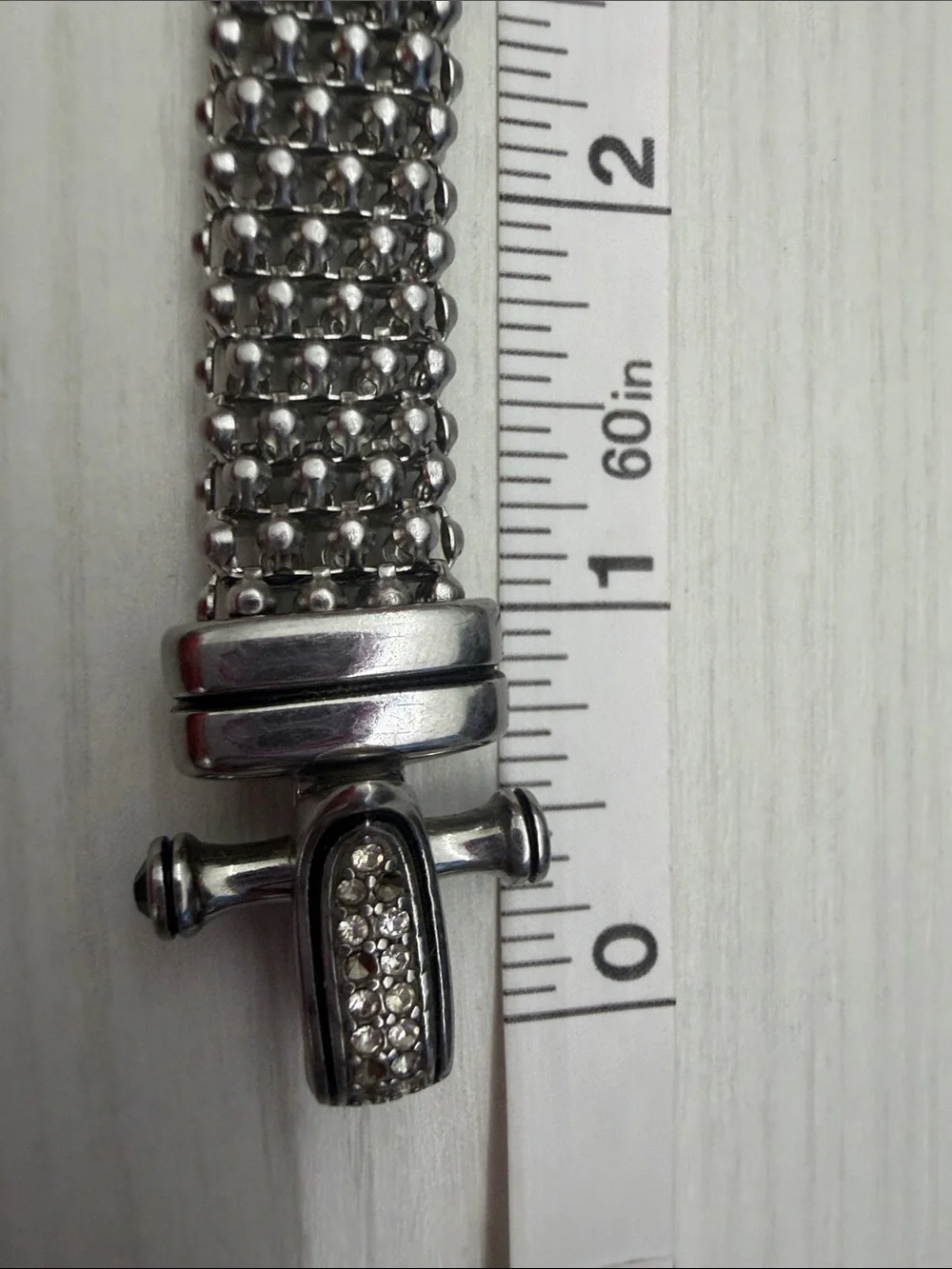 Chunky Silver-Tone Link Bracelet with Sculpted Bead Motif